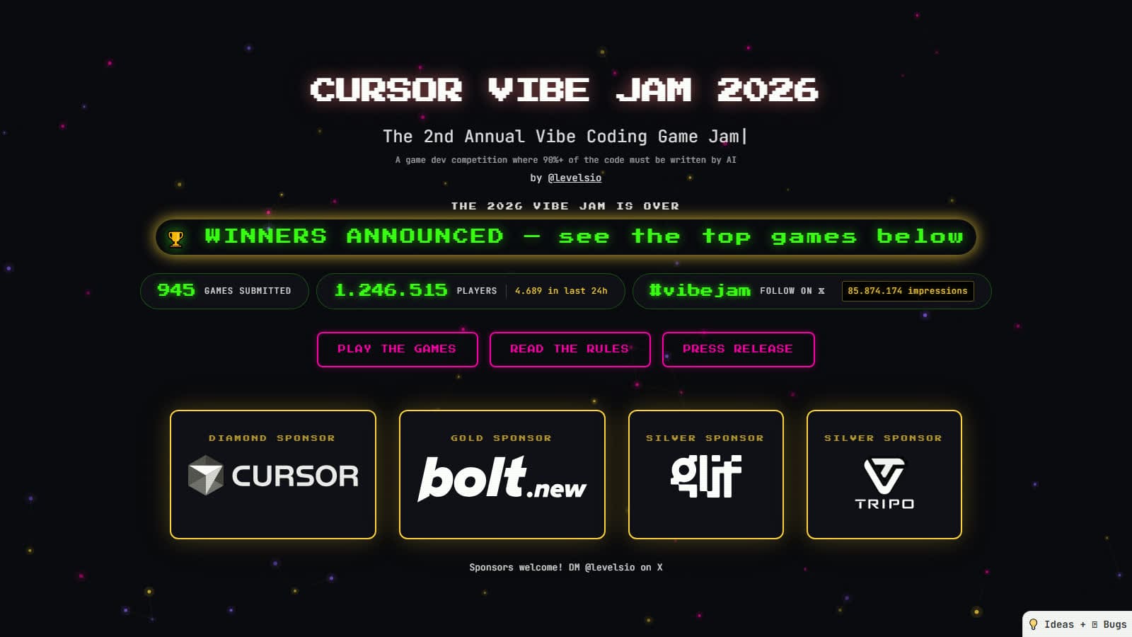 Vibe Coding Game Jam yarışma sayfası